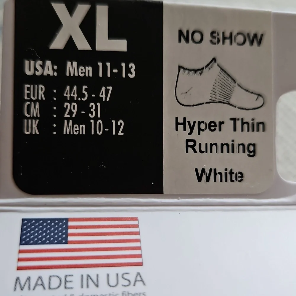 Drymax NWT Hyper Thin Running Socks -XL White